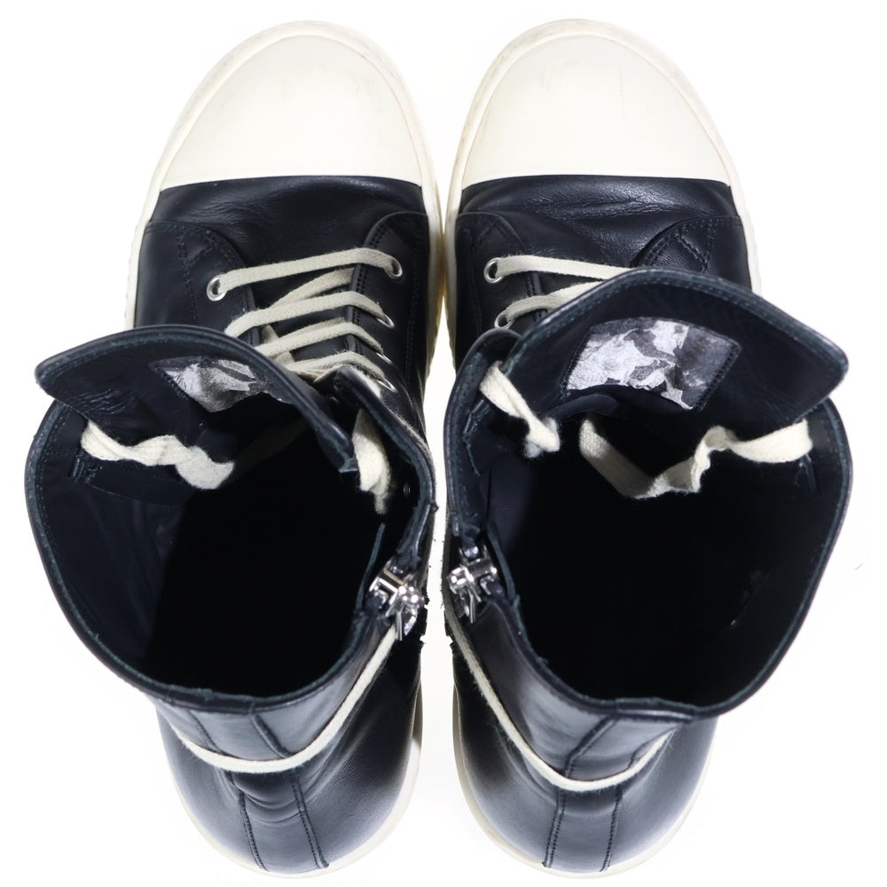 Rick Owens(リックオウエンス) RAMONES ラモーンズ サイドジップ レザーハイカットスニーカー ブラック