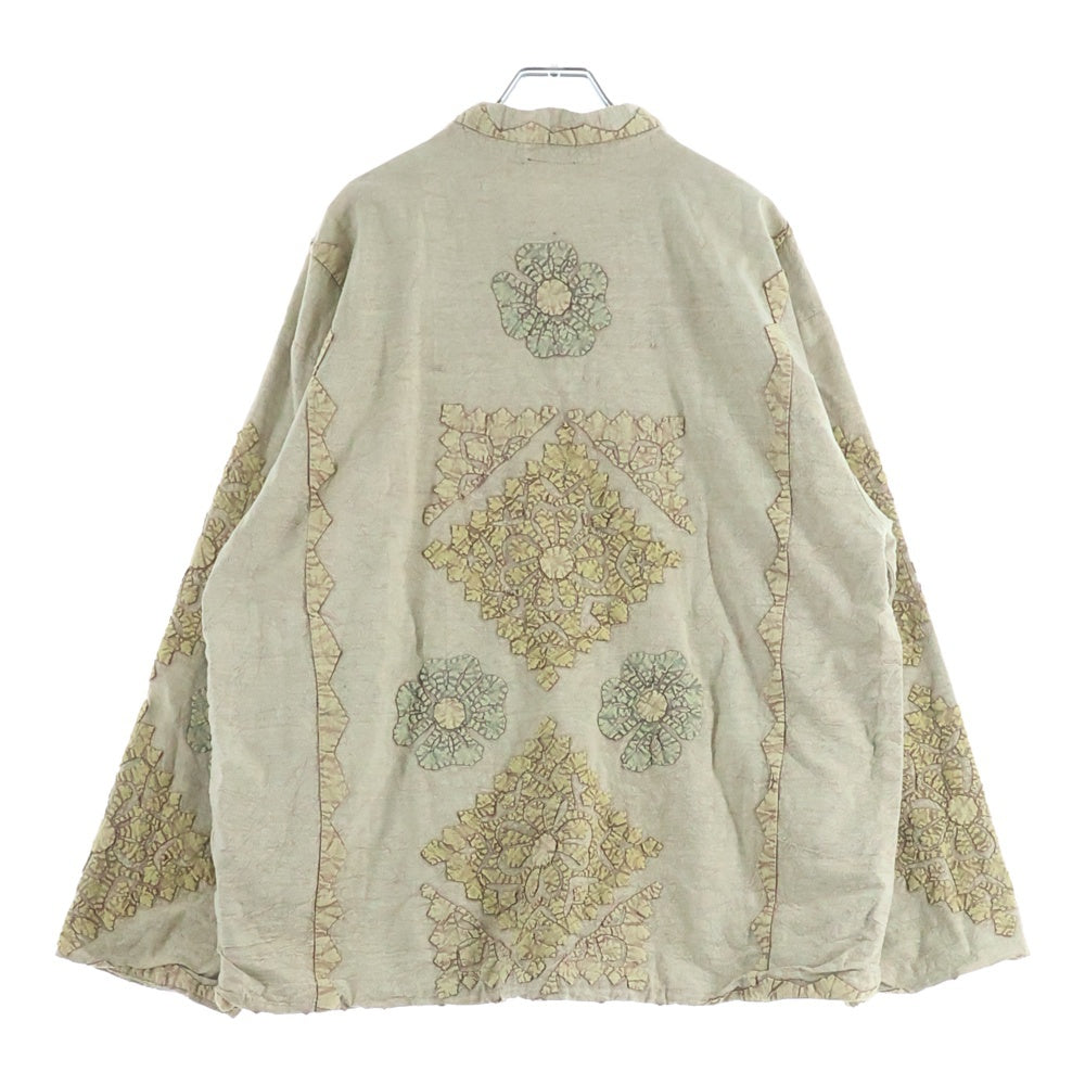 PALAK(パラック) フラワーデザイン コットン 長袖シャツ ベージュ