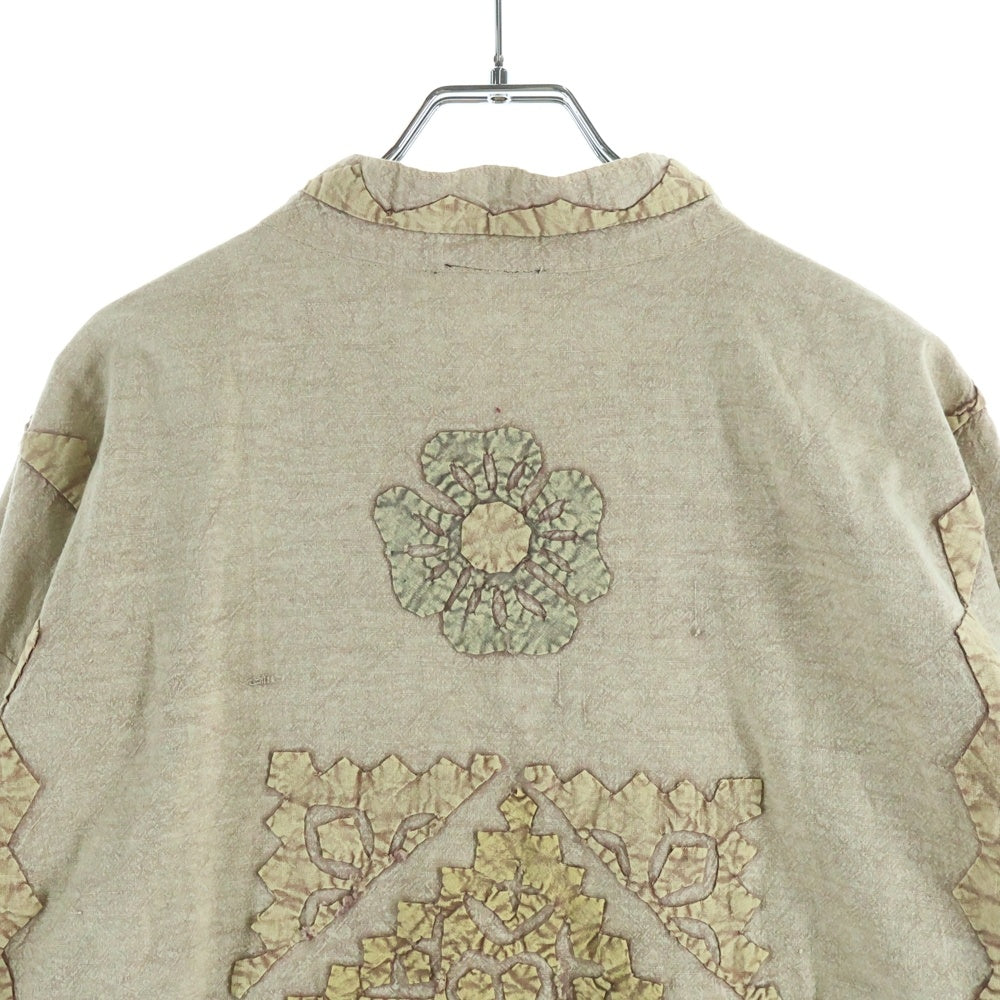 PALAK(パラック) フラワーデザイン コットン 長袖シャツ ベージュ
