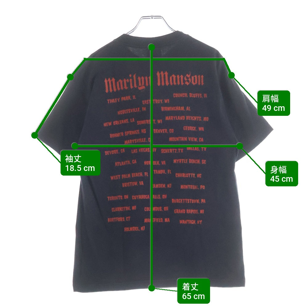 VINTAGE(ヴィンテージ) 00s MARILYN MANSON GUNS GOD AND GOVERNMENT マリリンマンソン ガンズゴッド アンド ガバメント Tシャツ 半袖カットソー ブラック