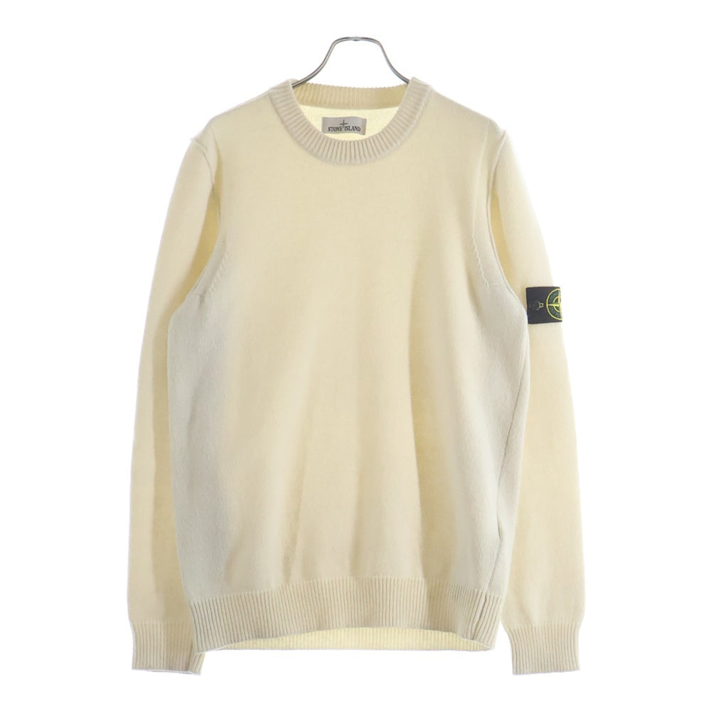 STONE ISLAND(ストーンアイランド) ロゴワッペン ウール クルーネック ニットセーター 7715508A3 アイボリー