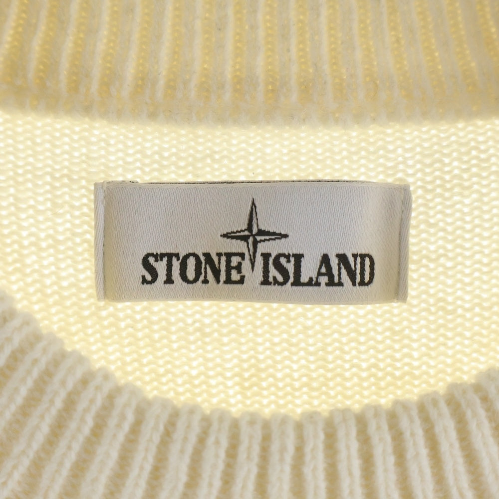 STONE ISLAND(ストーンアイランド) ロゴワッペン ウール クルーネック ニットセーター 7715508A3 アイボリー