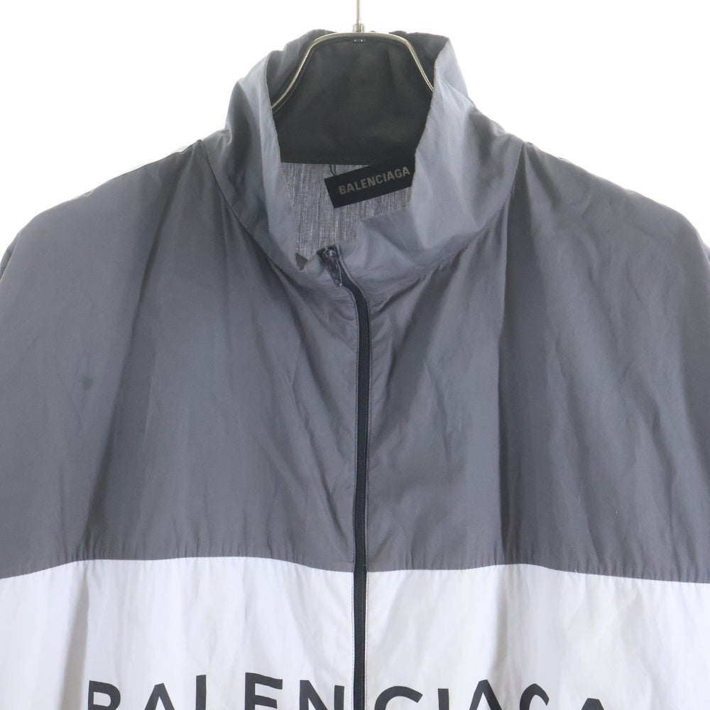 BALENCIAGA(バレンシアガ) 18SS TRACKSUIT POPLIN SHIRT JACKET ポプリンシャツトラックジャケット 508901 TWB13 グレー/ネイビー/ホワイト