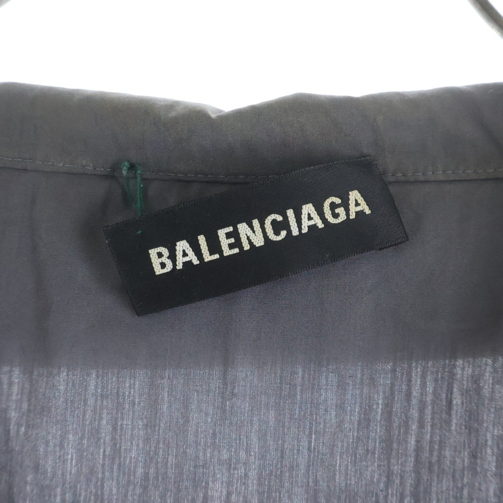 BALENCIAGA(バレンシアガ) 18SS TRACKSUIT POPLIN SHIRT JACKET ポプリンシャツトラックジャケット 508901 TWB13 グレー/ネイビー/ホワイト