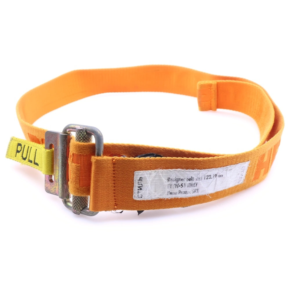 HERON PRESTON(ヘロンプレストン) ロゴ刺繍 バックルベルト オレンジ