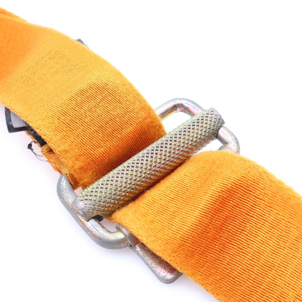 HERON PRESTON(ヘロンプレストン) ロゴ刺繍 バックルベルト オレンジ