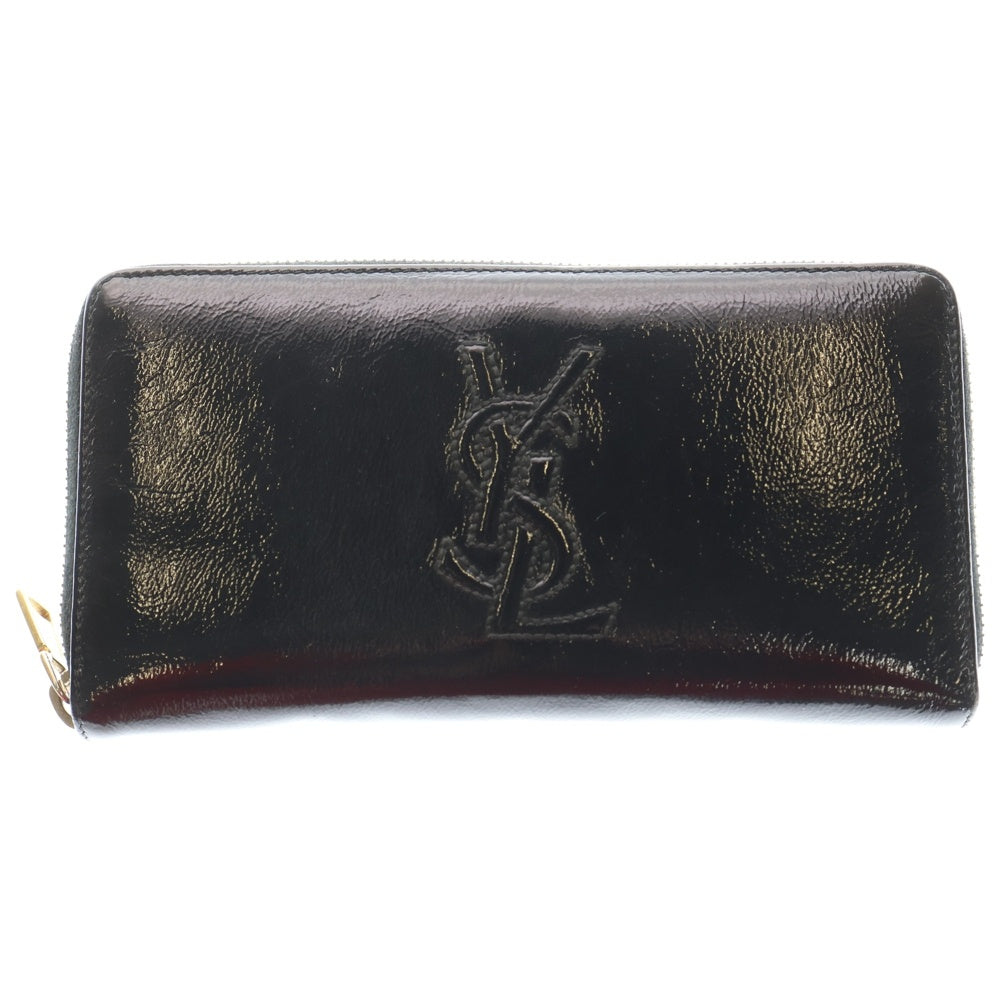 YVES SAINT LAURENT(イヴサンローラン) リヴゴーシュ パテントレザー ロングウォレット 177555 長財布 ブラック レディース