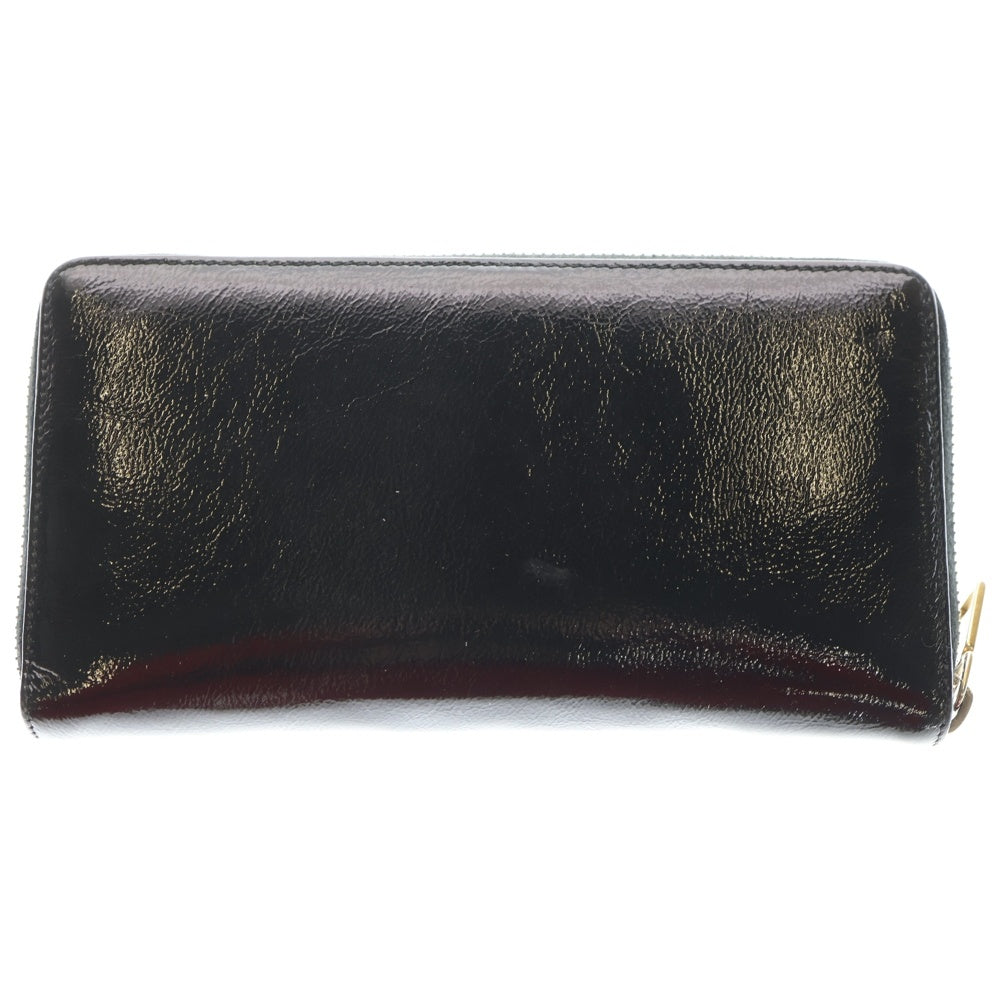 YVES SAINT LAURENT(イヴサンローラン) リヴゴーシュ パテントレザー ロングウォレット 177555 長財布 ブラック レディース