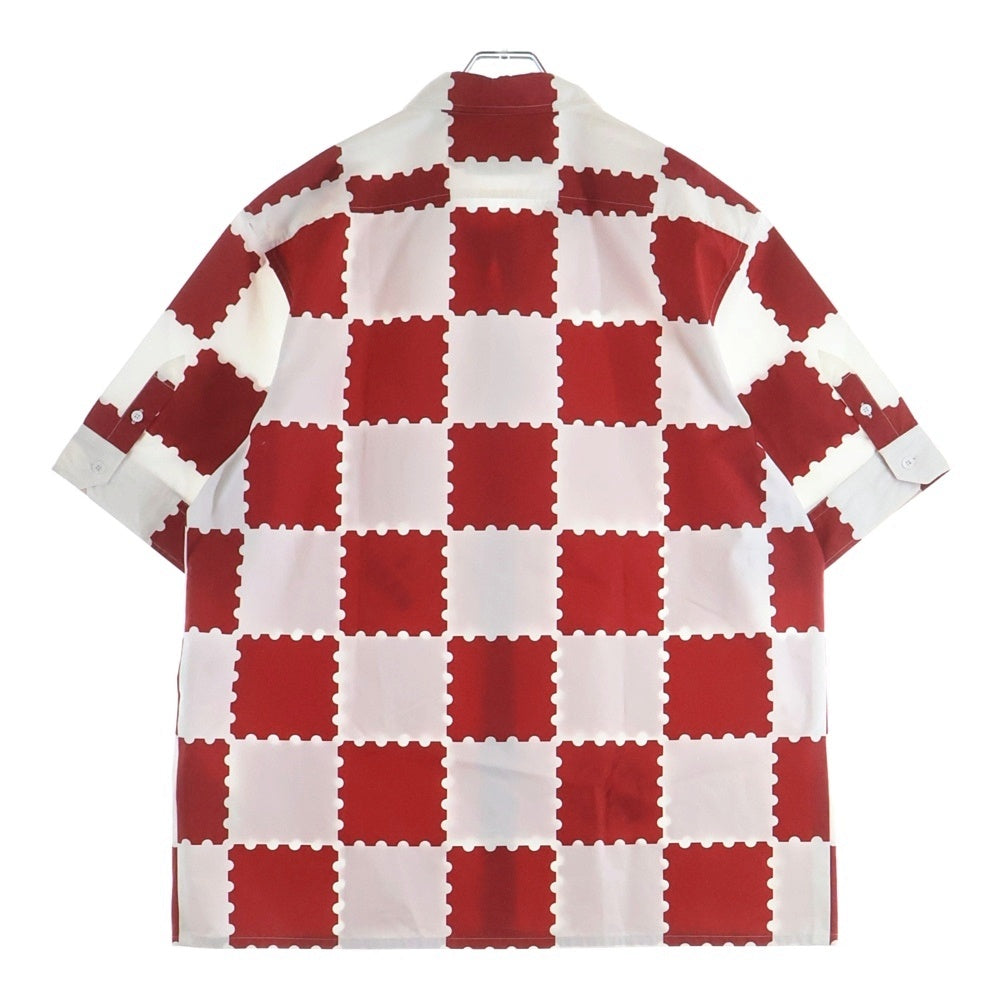 LOUIS VUITTON(ルイヴィトン) 22SS NIGO ジャイアント ダミエ ショートスリーブ シャツ レッド/ホワイト RM221M JM7 HMS05W