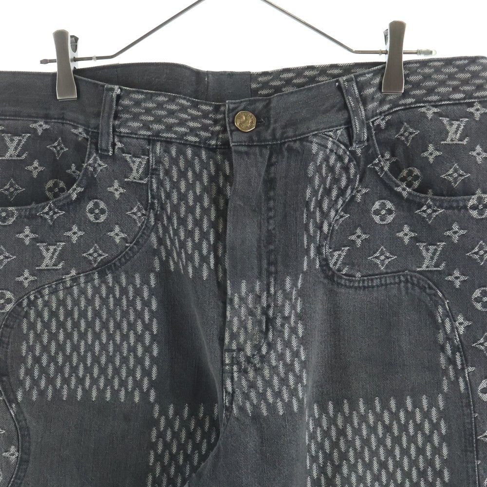 LOUIS VUITTON(ルイヴィトン) 20AW ×NIGO ニゴー ジャイアントダミエウェーブス モノグラムデニムパンツ ブラック HJD11WUZC