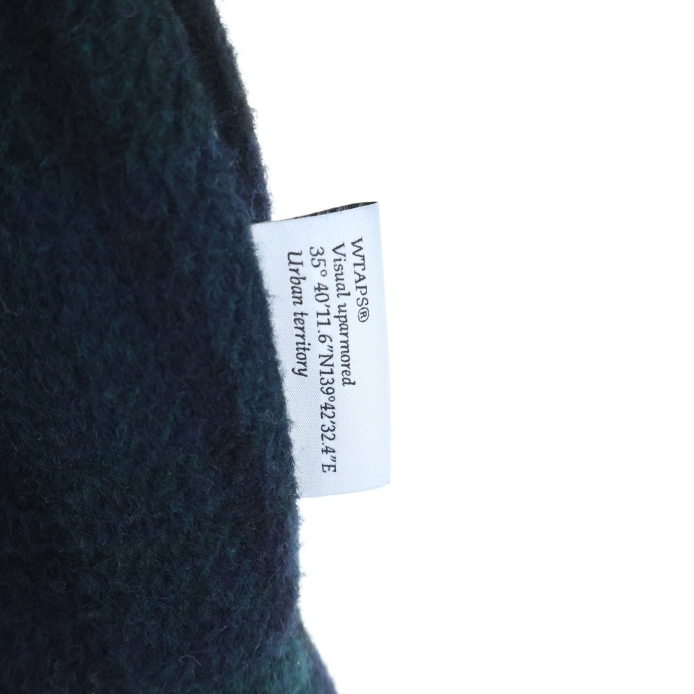 WTAPS(ダブルタップス) 25AW WRECKER JACKET WOPL MELTON TEXTILE 252TQDT-JKM03 チェック柄 ウール ジップアップジャケット ブルゾン ネイビー