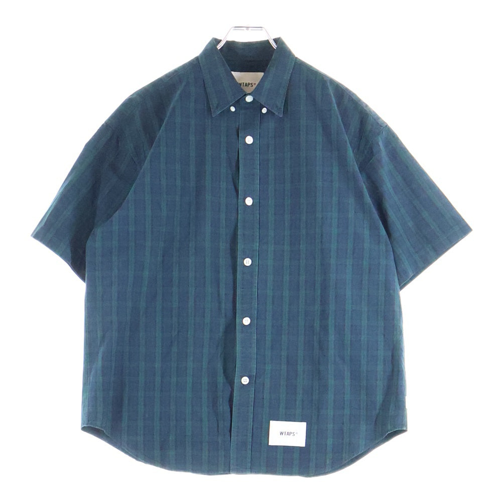 WTAPS(ダブルタップス) 25SS BD 04 SS COTTON BROADCLOTH コットンブロード チェック柄 半袖シャツ グリーン