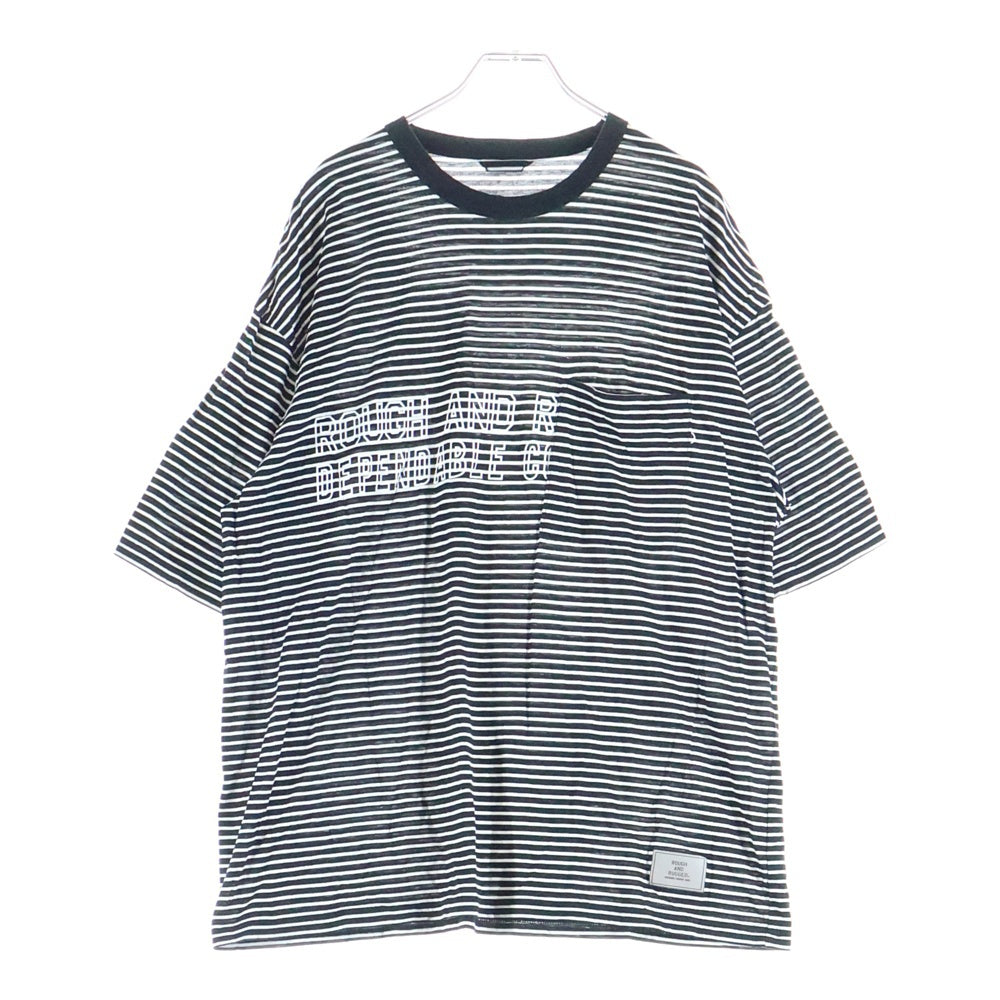 ROUGH AND RUGGED(ラフアンドラゲッド) BORDERS クルーネック ポケットボーダー半袖Tシャツ カットソー ブラック