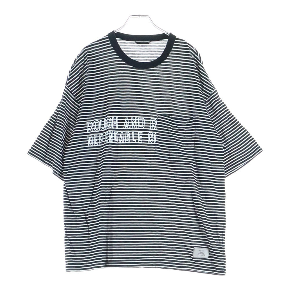 ROUGH AND RUGGED(ラフアンドラゲッド) BORDERS クルーネック ポケットボーダー半袖Tシャツ カットソー ブラック