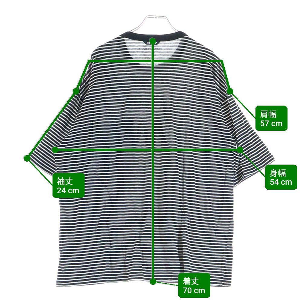 ROUGH AND RUGGED(ラフアンドラゲッド) BORDERS クルーネック ポケットボーダー半袖Tシャツ カットソー ブラック
