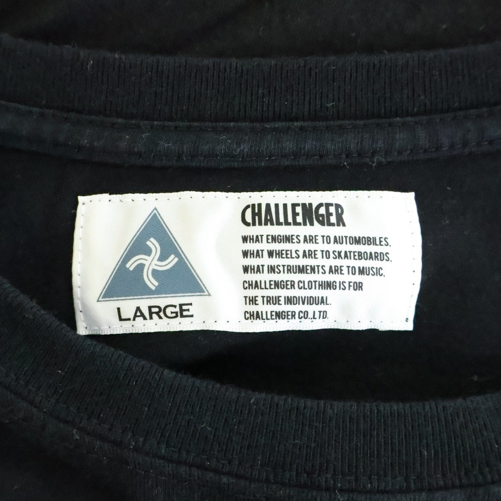 CHALLENGER(チャレンジャー) WOLF MC TEE ウルフプリント クルーネック半袖Tシャツ カットソー ブラック