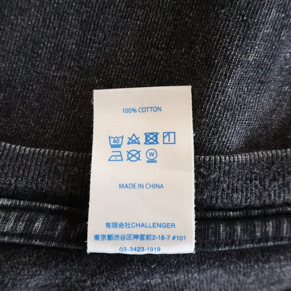 CHALLENGER(チャレンジャー) PIGMENT LOGO TEE ピグメント ロゴ刺繍 クルーネック半袖Tシャツ カットソー グレー