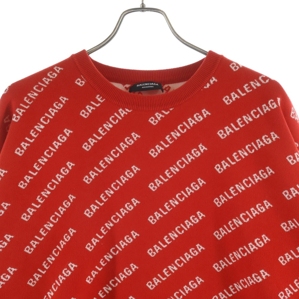 BALENCIAGA(バレンシアガ) 22AW オーバーロゴニットセーター レッド 702952 T3233