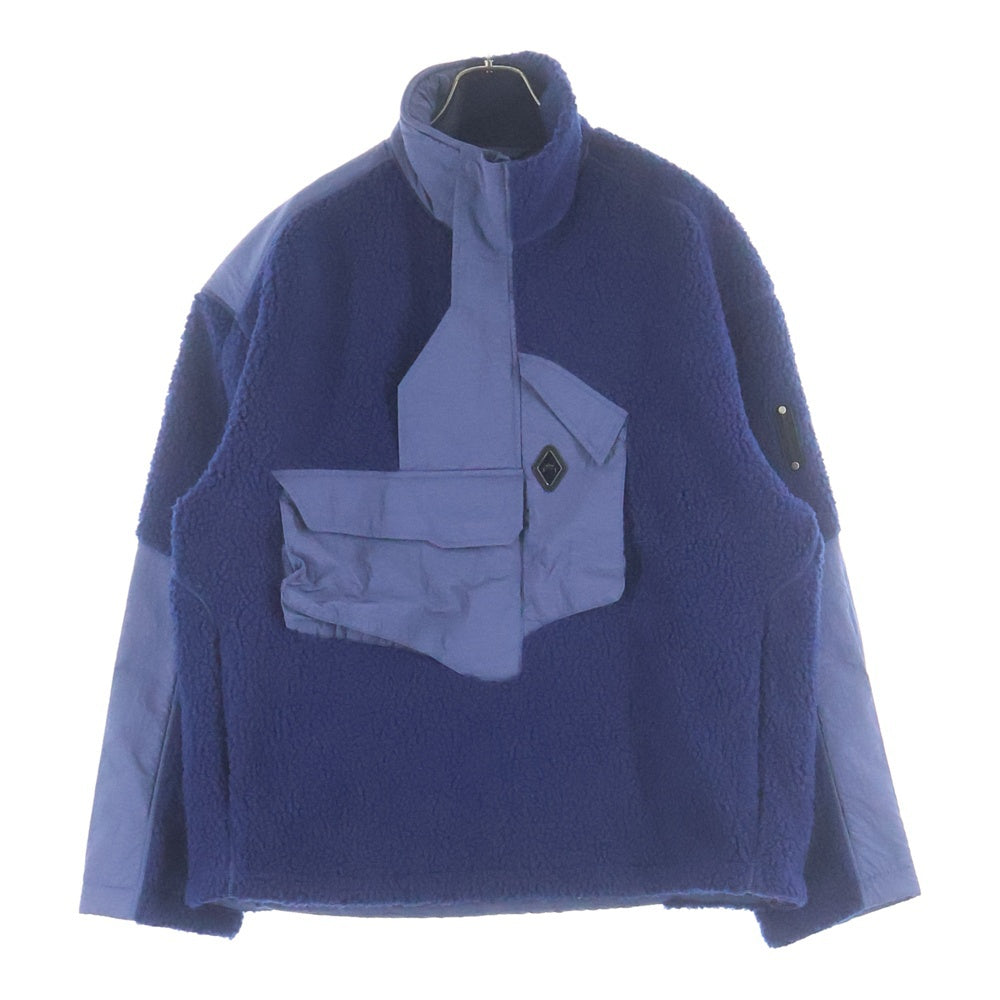A-COLD-WALL(アコールドウォール) 23AW Bonded Axis Fleece ペンキロゴ フリースボア プルオーバージャケット ネイビー