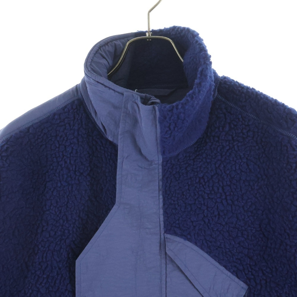 A-COLD-WALL(アコールドウォール) 23AW Bonded Axis Fleece ペンキロゴ フリースボア プルオーバージャケット ネイビー
