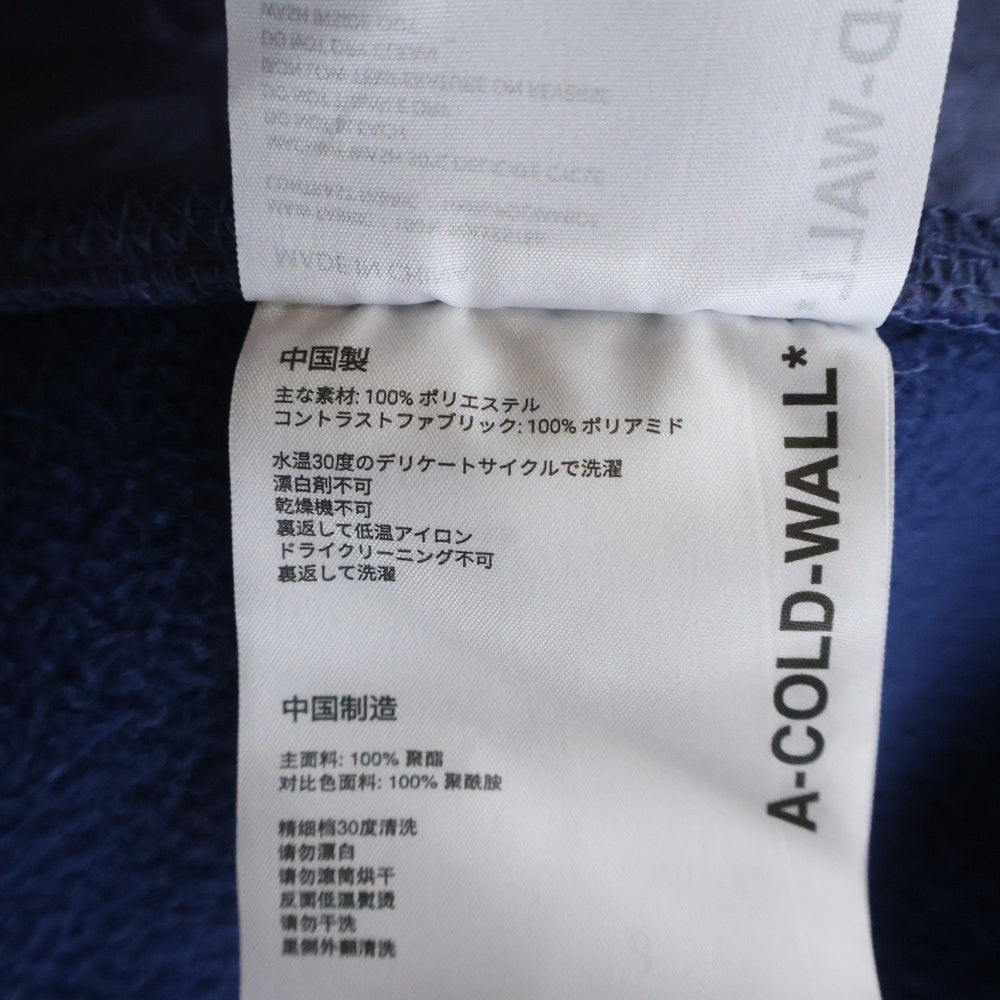 A-COLD-WALL(アコールドウォール) 23AW Bonded Axis Fleece ペンキロゴ フリースボア プルオーバージャケット ネイビー