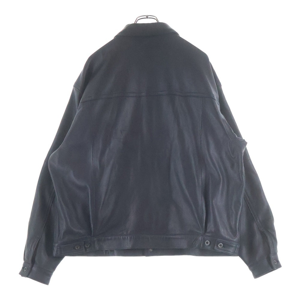 A LEATHER(エーレザー) TRUCKER JACKET トラッカージャケット ブラック AUJ240005617