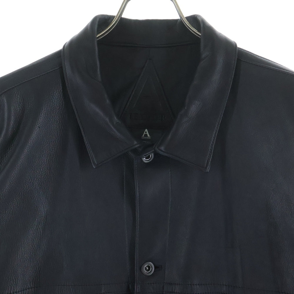 A LEATHER(エーレザー) TRUCKER JACKET トラッカージャケット ブラック AUJ240005617