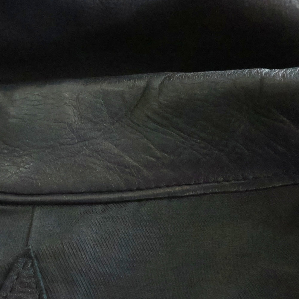A LEATHER(エーレザー) TRUCKER JACKET トラッカージャケット ブラック AUJ240005617