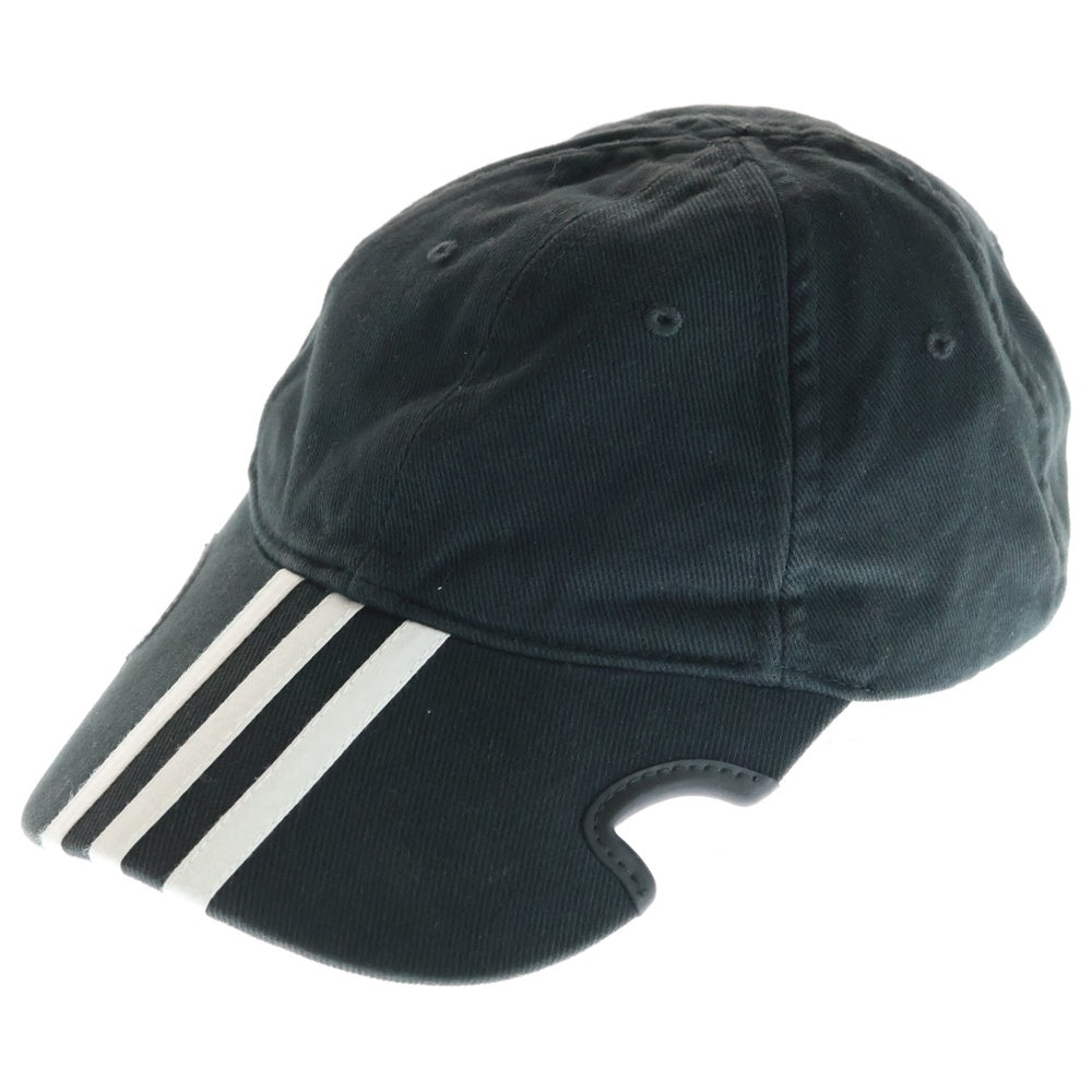 BALENCIAGA(バレンシアガ) ×adidas アディダス ロゴストライプベースボールキャップ 帽子 ブラック 712160 410B2