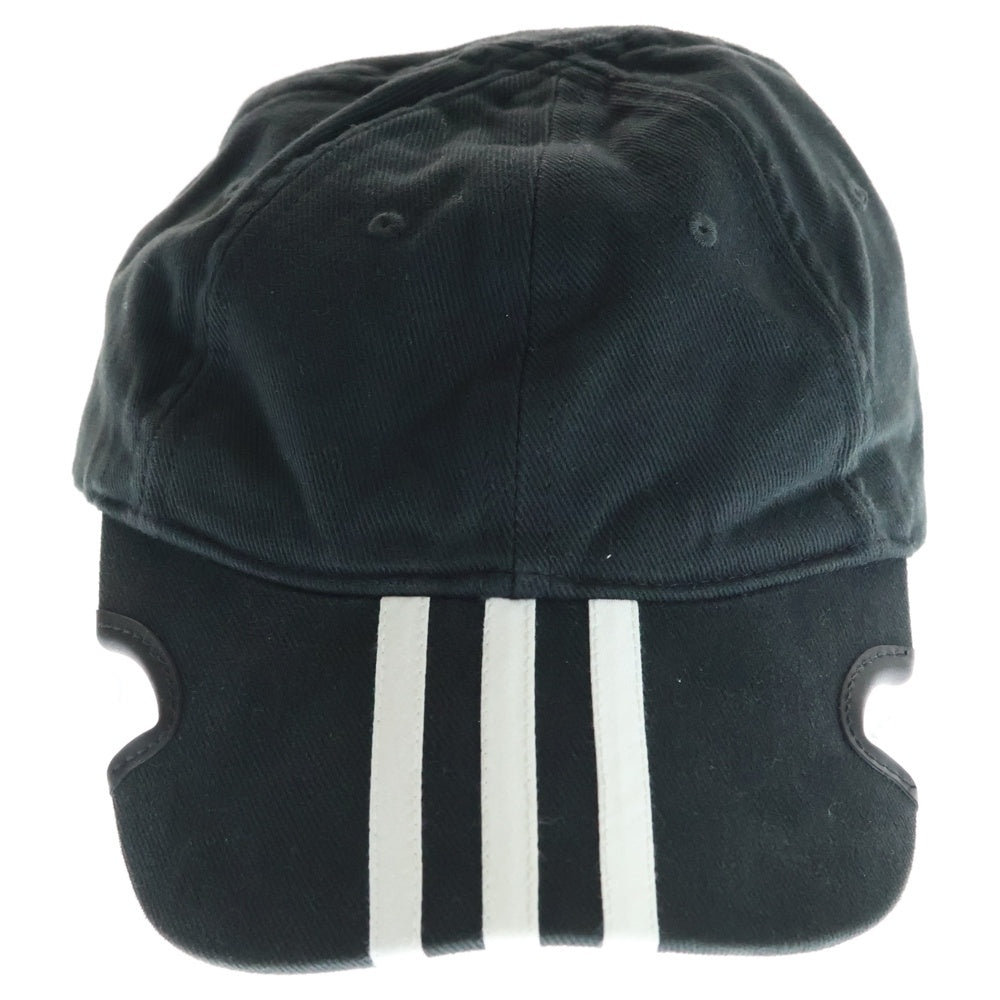 BALENCIAGA(バレンシアガ) ×adidas アディダス ロゴストライプベースボールキャップ 帽子 ブラック 712160 410B2