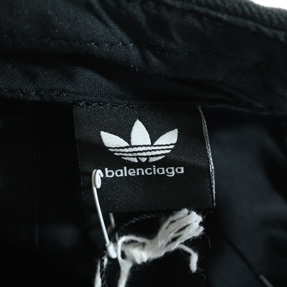 BALENCIAGA(バレンシアガ) ×adidas アディダス ロゴストライプベースボールキャップ 帽子 ブラック 712160 410B2