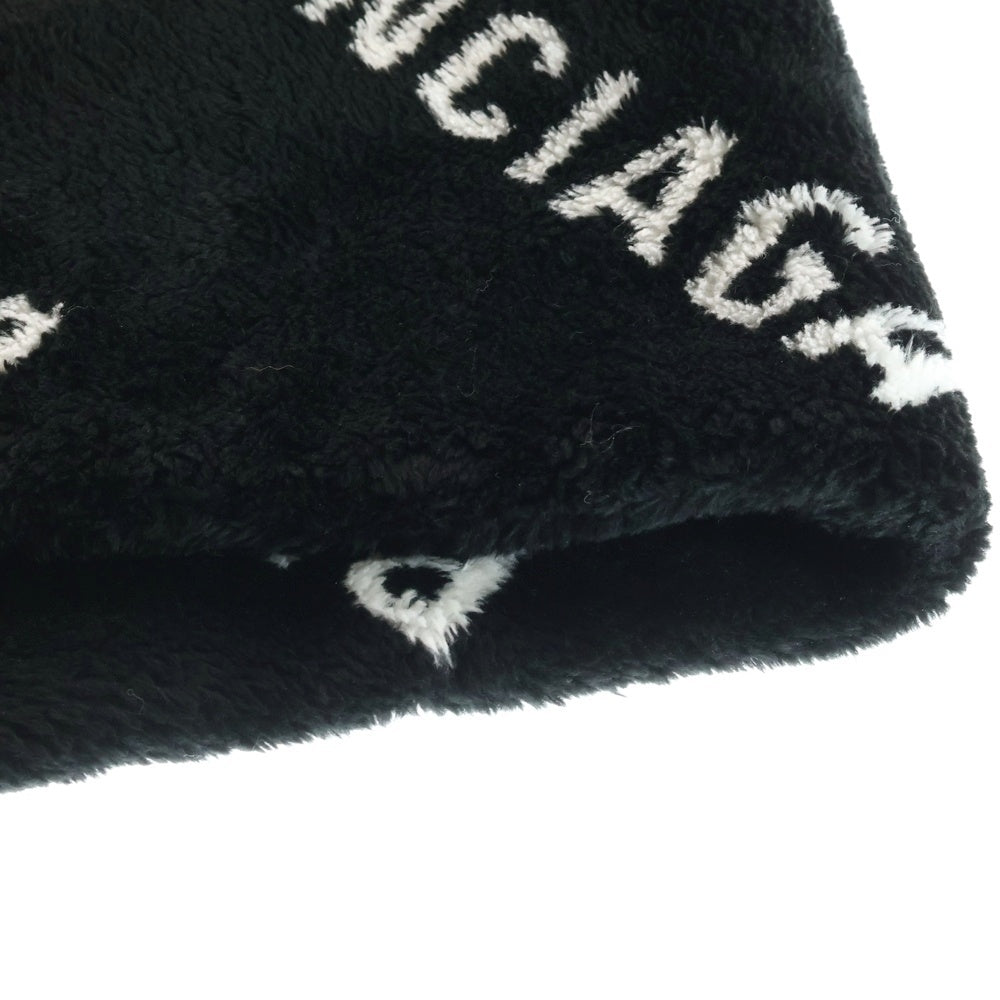 BALENCIAGA(バレンシアガ) FAKE FAR MULTILOGO TUBOLAR フェイクファー マルチロゴ スカーフ マフラー ブラック 582484 387B8