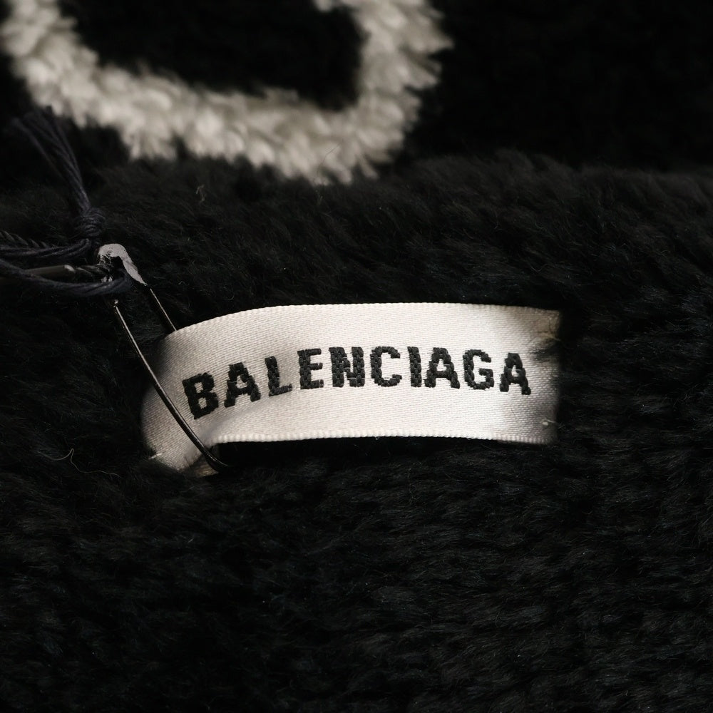 BALENCIAGA(バレンシアガ) FAKE FAR MULTILOGO TUBOLAR フェイクファー マルチロゴ スカーフ マフラー ブラック 582484 387B8