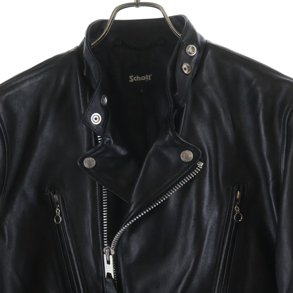 SCHOTT(ショット) DOUBLE BREAST RIDERS 782-3950077 ダブル ブレスト ライダース レザージャケット 革ジャン ラムレザー ブラック