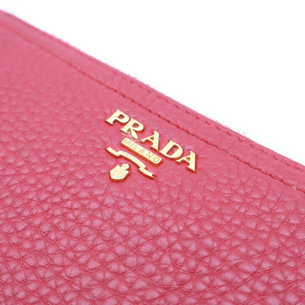 PRADA(プラダ) ラウンドジップ レザーウォレット 長財布 レッド 1M0506