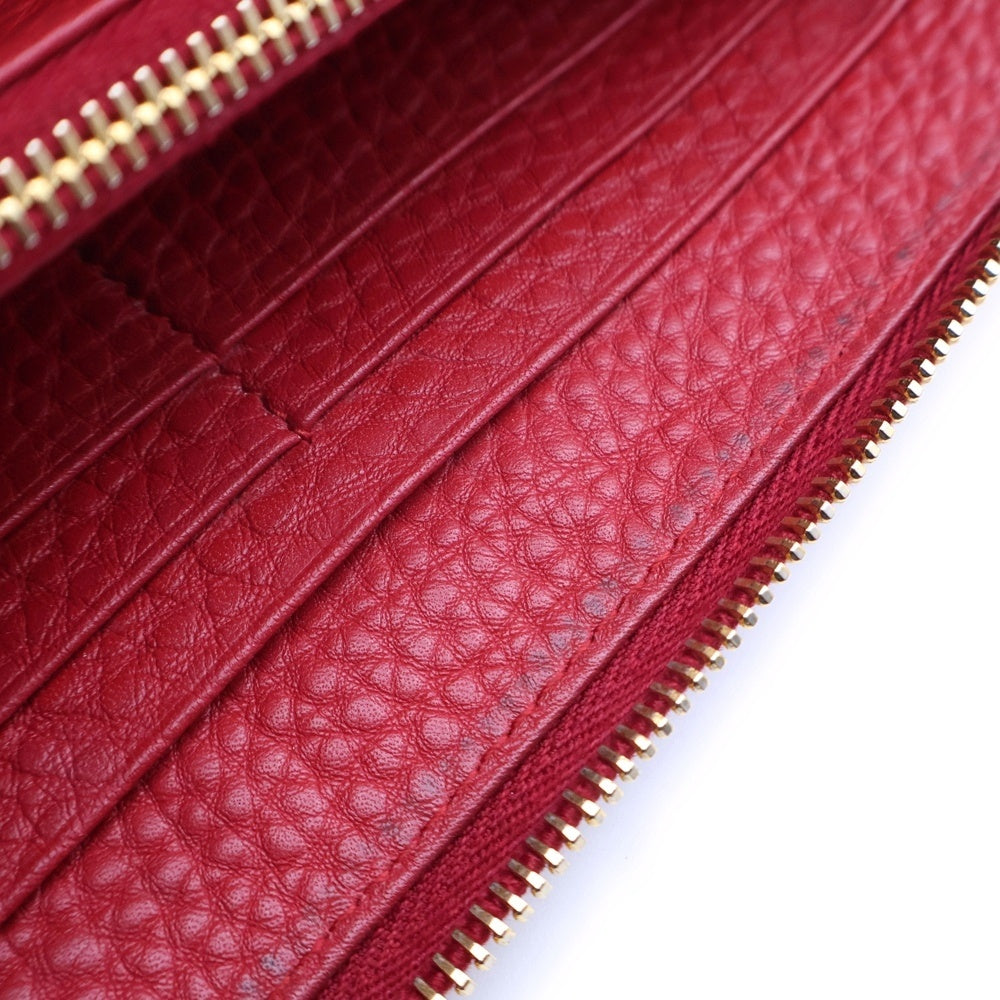 PRADA(プラダ) ラウンドジップ レザーウォレット 長財布 レッド 1M0506