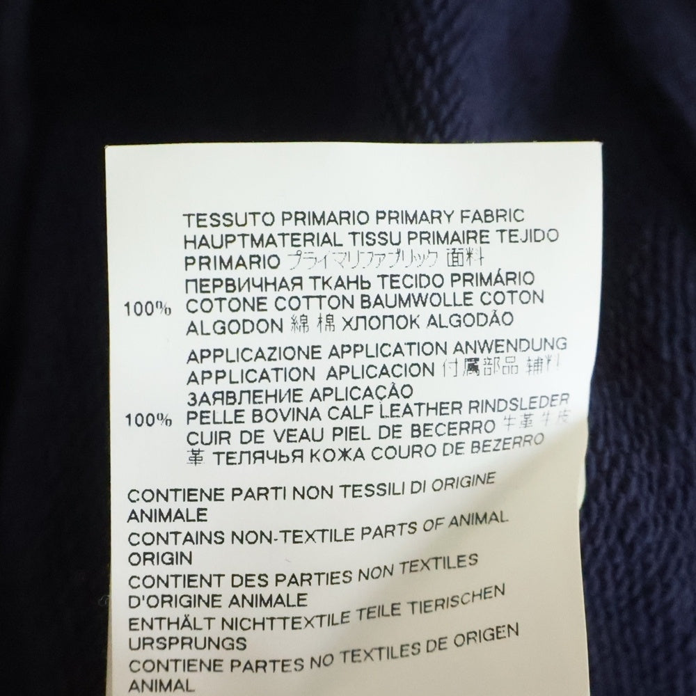 Maison Margiela(メゾンマルジェラ) 20AW Sweatshirt エルボーレザーパッチ クルーネックスウェットトレーナー ネイビー S50GU0142