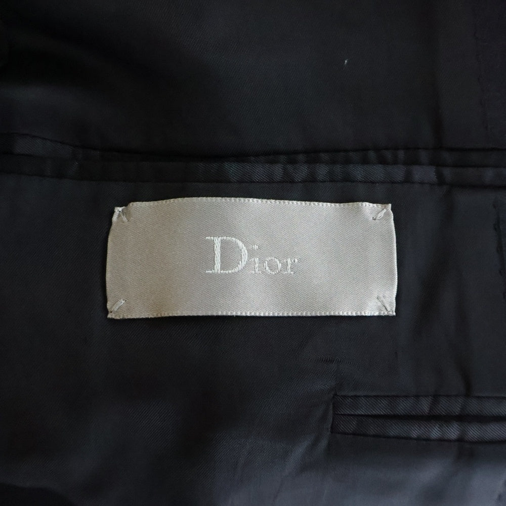 Dior HOMME(ディオールオム) 1B Wool Tailored Jacket ピークドラペルスモーキングジャケット ウールテーラードジャケット ネイビー 563C267S3300