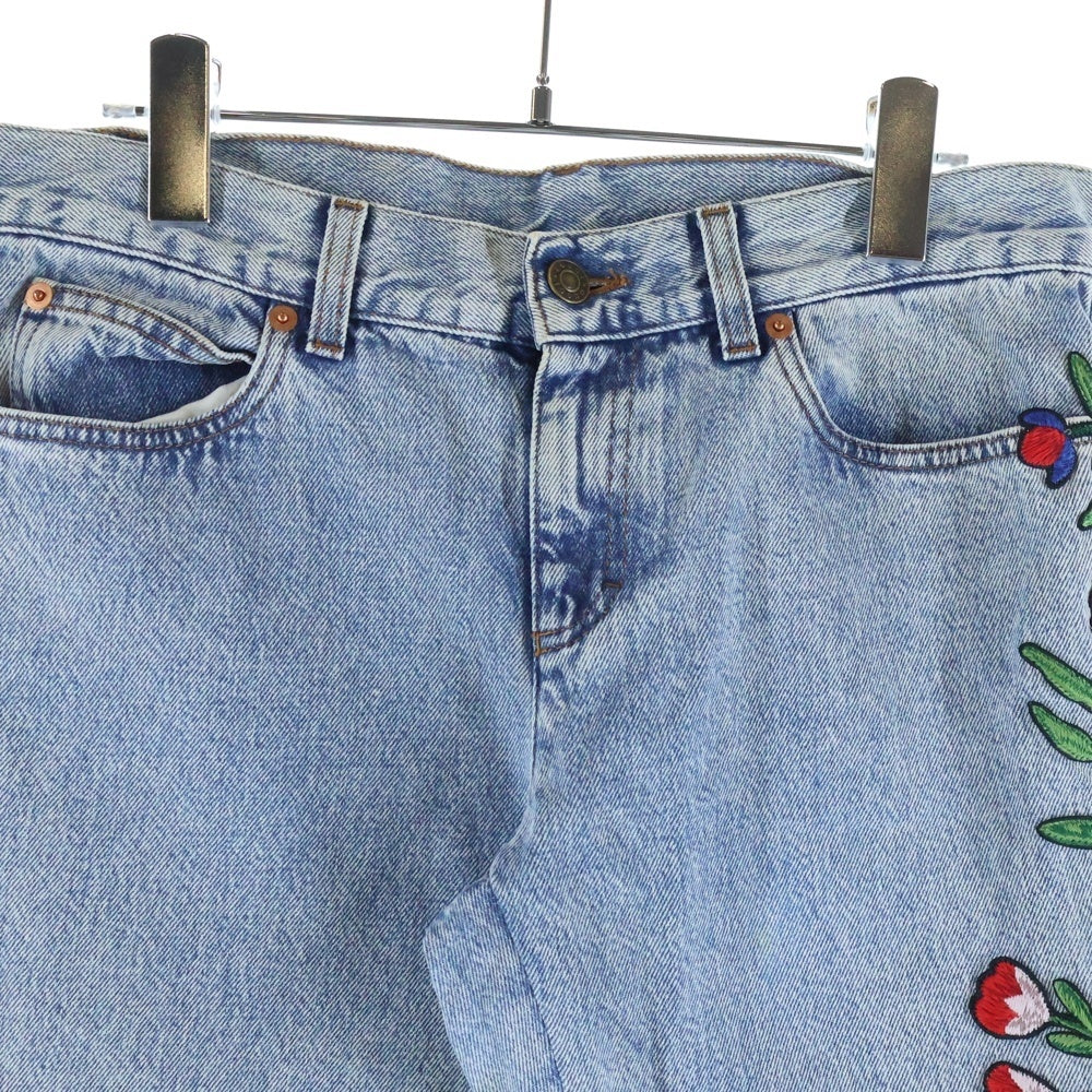 GUCCI(グッチ) Embroidery Flare Denim Pants 刺繍 フレアデニムパンツ レディースインディゴ 422634 XR277