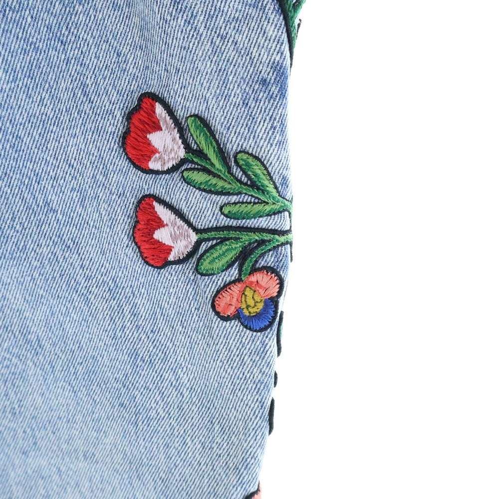 GUCCI(グッチ) Embroidery Flare Denim Pants 刺繍 フレアデニムパンツ レディースインディゴ 422634 XR277