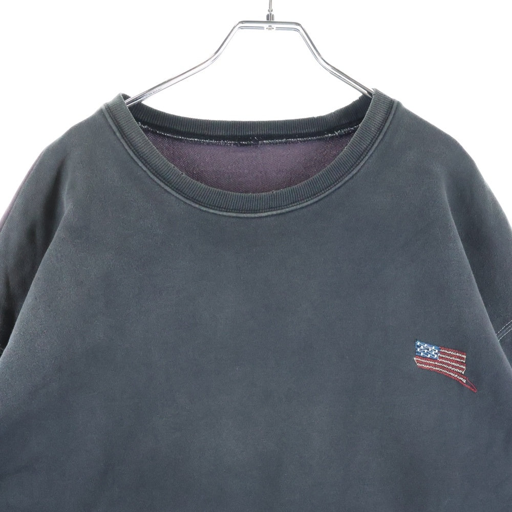 KAPITAL(キャピタル) Bone Sweatshirt 裏毛 2トーン ボーンプリント ダメージ加工 クルーネックスウェットトレーナー グレー K0R810LC01