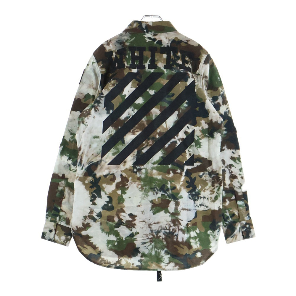 OFF-WHITE(オフホワイト) 16SS Camouflage Shirt ロゴワッペン カモフラージュ 迷彩長袖シャツ カーキ OMGA005S16117033