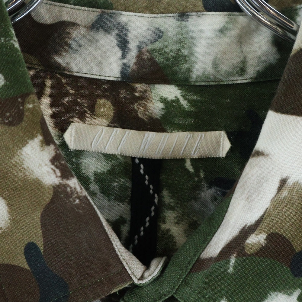 OFF-WHITE(オフホワイト) 16SS Camouflage Shirt ロゴワッペン カモフラージュ 迷彩長袖シャツ カーキ OMGA005S16117033