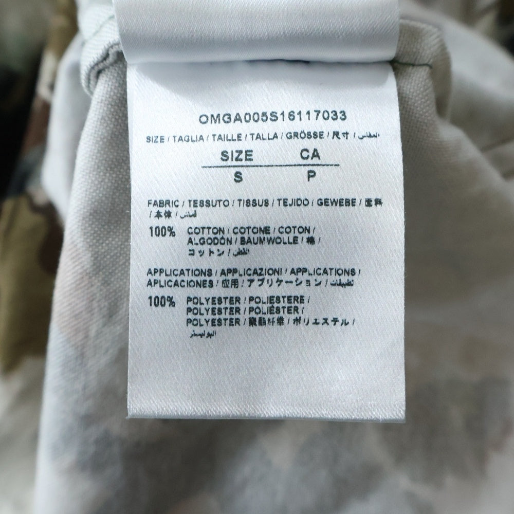 OFF-WHITE(オフホワイト) 16SS Camouflage Shirt ロゴワッペン カモフラージュ 迷彩長袖シャツ カーキ OMGA005S16117033
