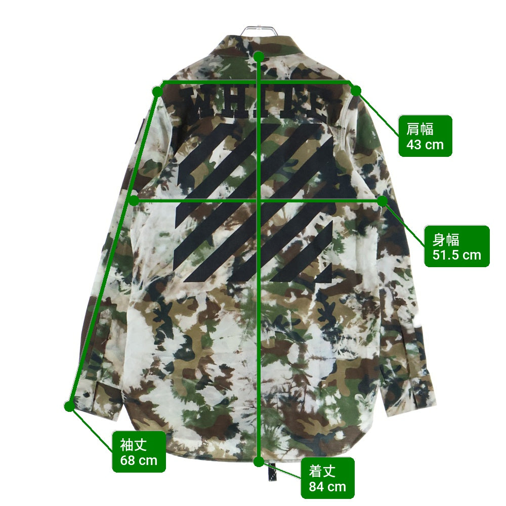 OFF-WHITE(オフホワイト) 16SS Camouflage Shirt ロゴワッペン カモフラージュ 迷彩長袖シャツ カーキ OMGA005S16117033