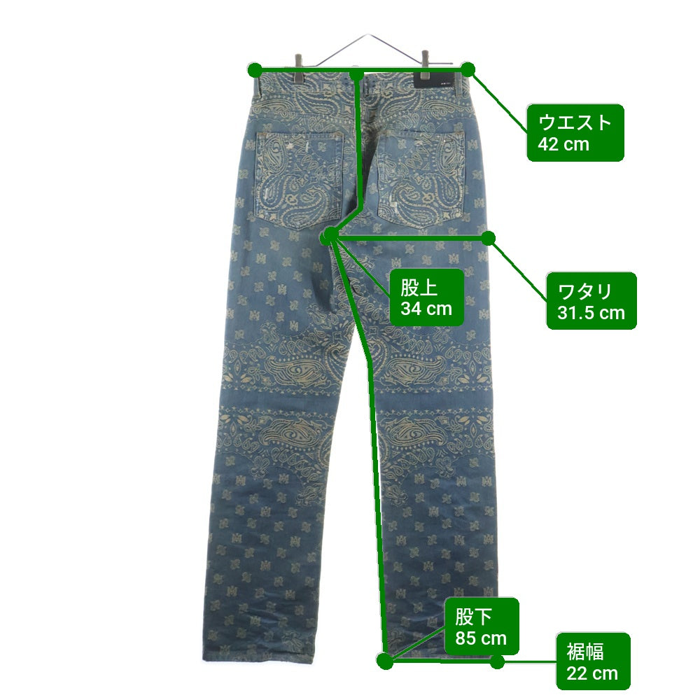 AMIRI(アミリ) Bandana Jacquard Denim Pants バンダナ ジャガードデニムパンツ ジーンズ