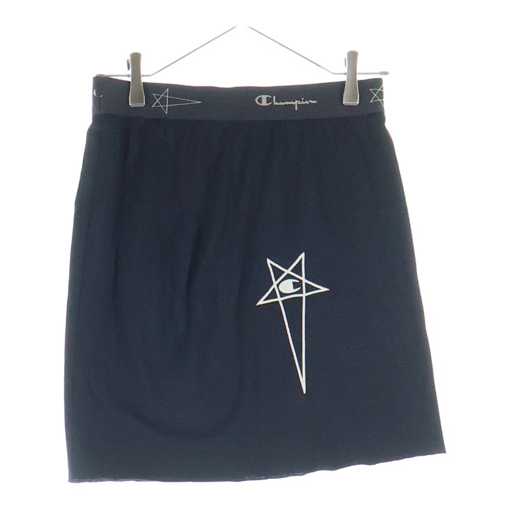 Rick Owens(リックオウエンス) ×Champion SACRIMINI チャンピオン ロゴウエスト スカート ブラック レディース CW02C6670-CHJEG