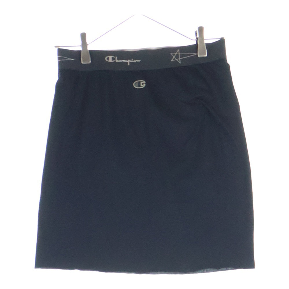 Rick Owens(リックオウエンス) ×Champion SACRIMINI チャンピオン ロゴウエスト スカート ブラック レディース CW02C6670-CHJEG