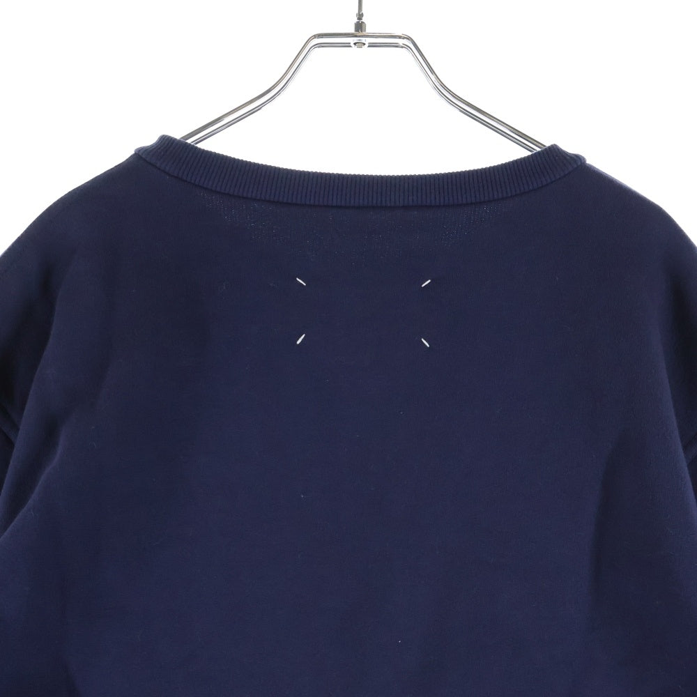 Maison Margiela(メゾンマルジェラ) 21SS Sweatshirt ロゴ刺繍 クルーネックスウェットトレーナー ネイビー S50GU0166