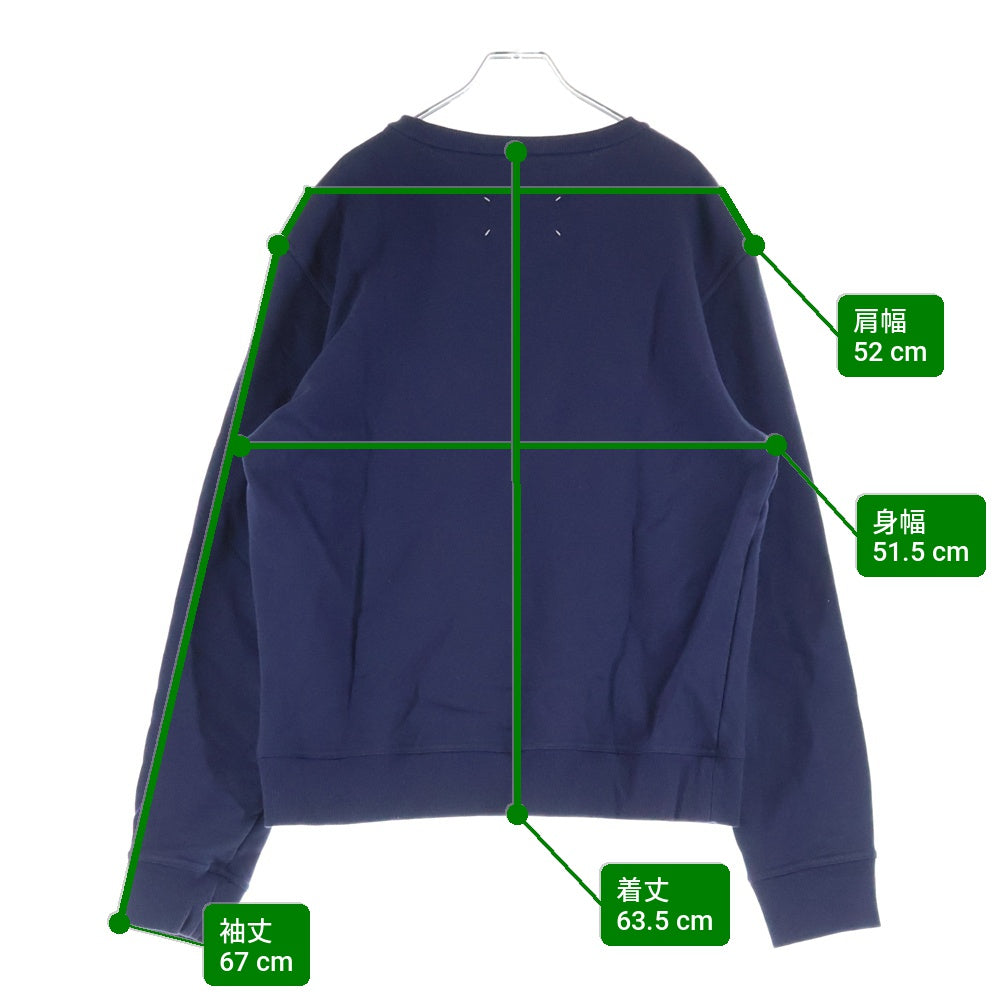Maison Margiela(メゾンマルジェラ) 21SS Sweatshirt ロゴ刺繍 クルーネックスウェットトレーナー ネイビー S50GU0166